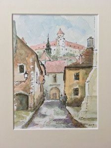Görcsös Peter, Akvarel, Staré mesto, Bratislava, 20x15cm, 112 €